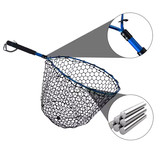 Anti-skidding EVA handle colors aluminum frame waterproof rubber landing net with accessory